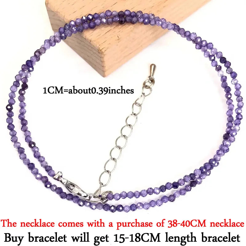 2mm Gemstone Beaded Necklace & Bracelet