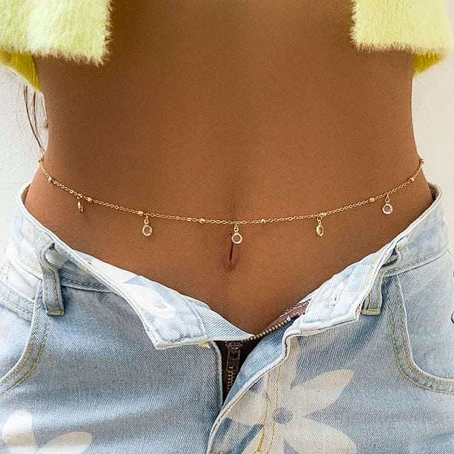 Double Layer Pearl Boho Waist and Belly Chain