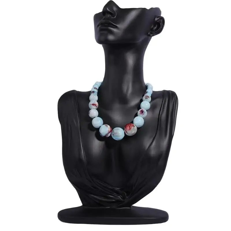 Big Ceramic Bead Handmade Long Necklace Jewelry
