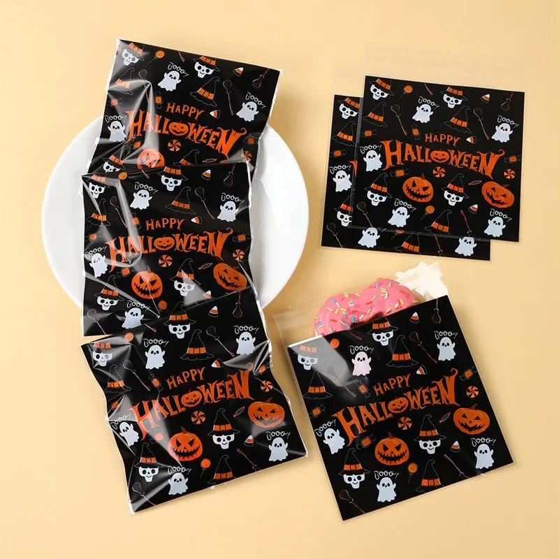 50PCS Halloween Candy Bags Halloween Party Decorations For Home 2024 Packaging Bag Pumpkin Party Ghost Halloween Decor Supplies - Charlie Dolly