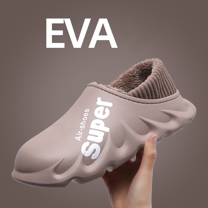 Winter Slippers Warm Men Shoes Waterproof Women Couples Non-Slip Plush Cotton Indoor Outdoor Kids Home Autumn Children