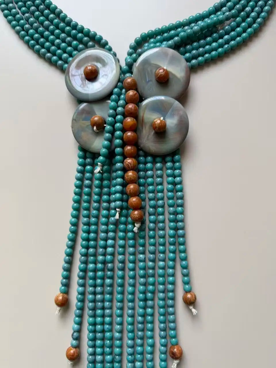 Acrylic Bead Long Statement Necklace Jewelry