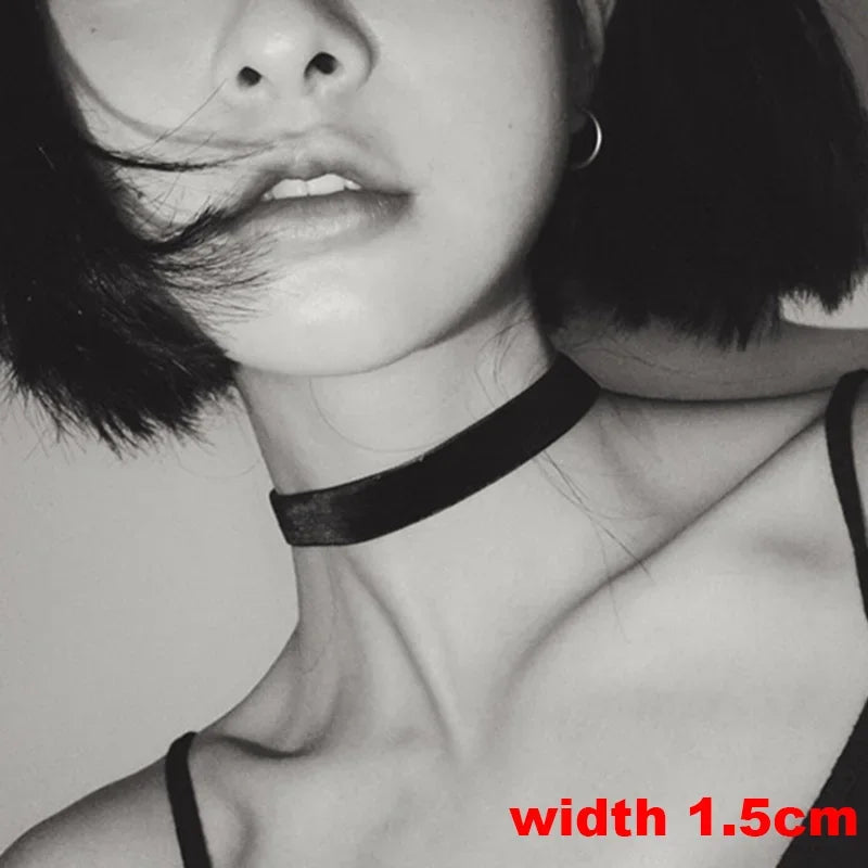 Metal Tube Velvet Double Layer Choker Necklace Jewelry