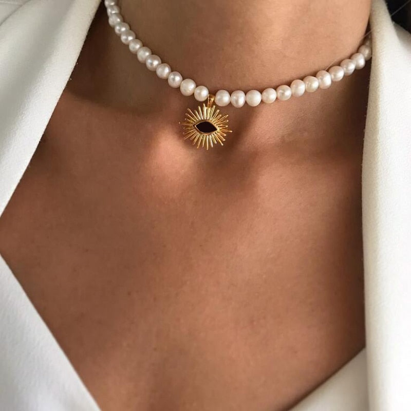 Collar Trendy Quartz Necklace Pendant Natural Stone Pink Crystal Pendant Necklace Bohemian Sparkling METAL SHELL jewelry