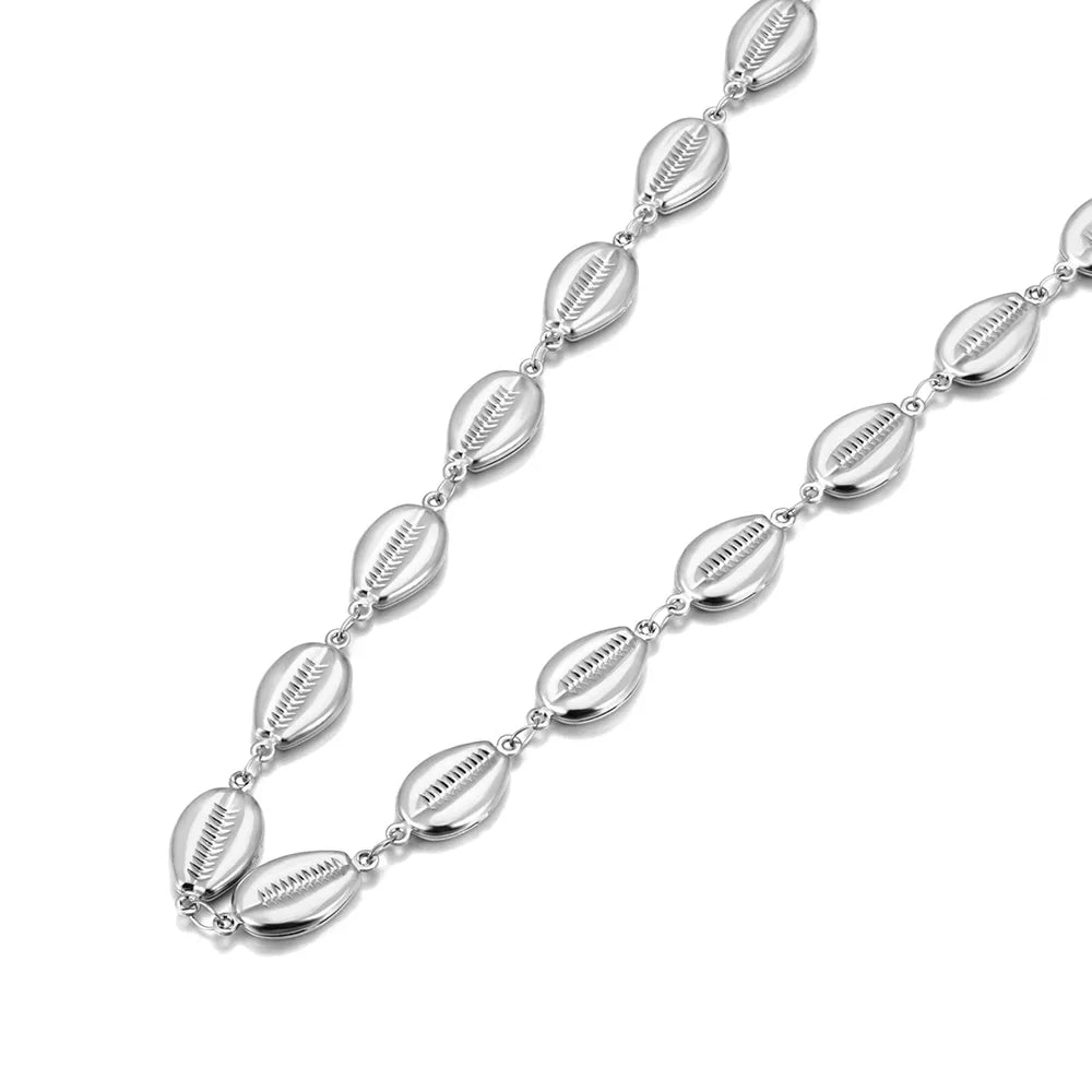Stainless Steel Shell Boho Choker Necklace