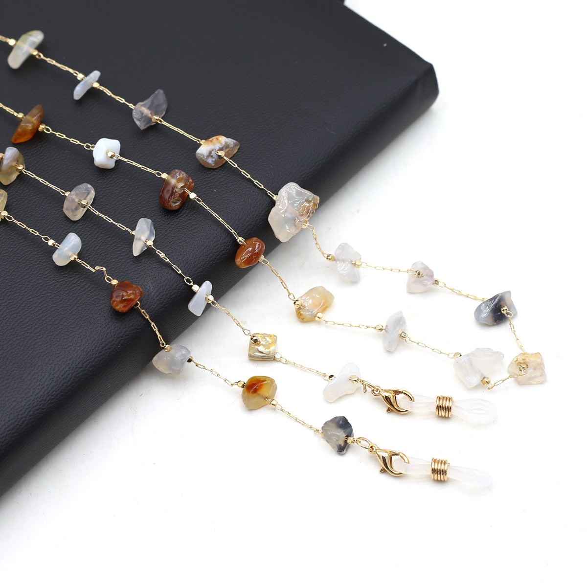 Natural Crystal Glasses Chain Trendy Quartzs Eyeglasses Chains for Women Men Glasses Mask Accessories Wholesale Length 80cm