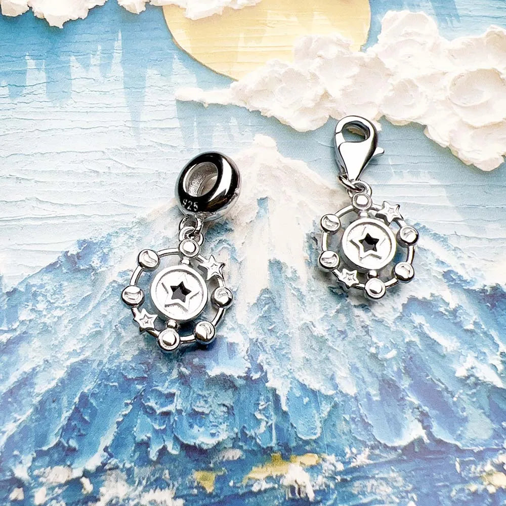 Moon Phase Charm Pendant, Handmade Sterling Silver Celestial Jewelry