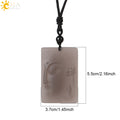 CSJA Obsidian Necklace Natural Stone Wolf Buddha Sculpture Tree of Life Animal Owl Men Necklaces Pendant Meditation Jewelry G644 - Charlie Dolly