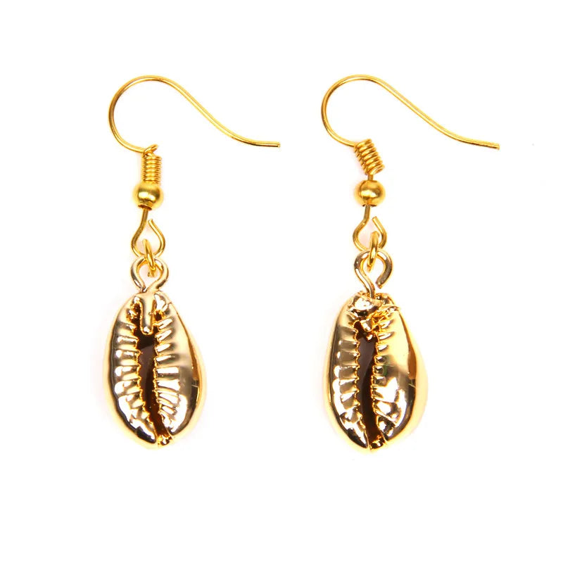 Natural Shell Scallop Drop Earrings Jewelry