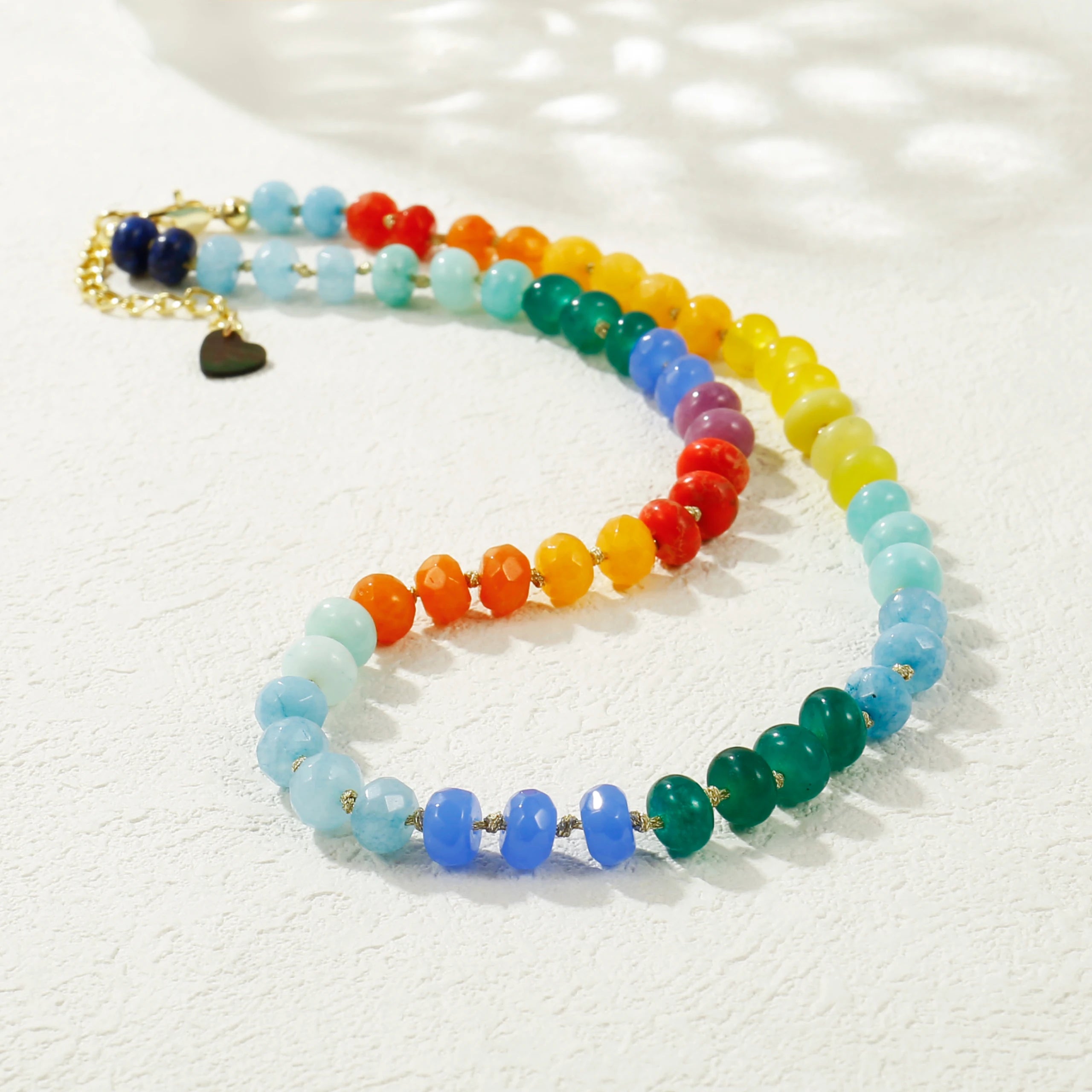 Rainbow Gemstone Beaded Choker Necklace