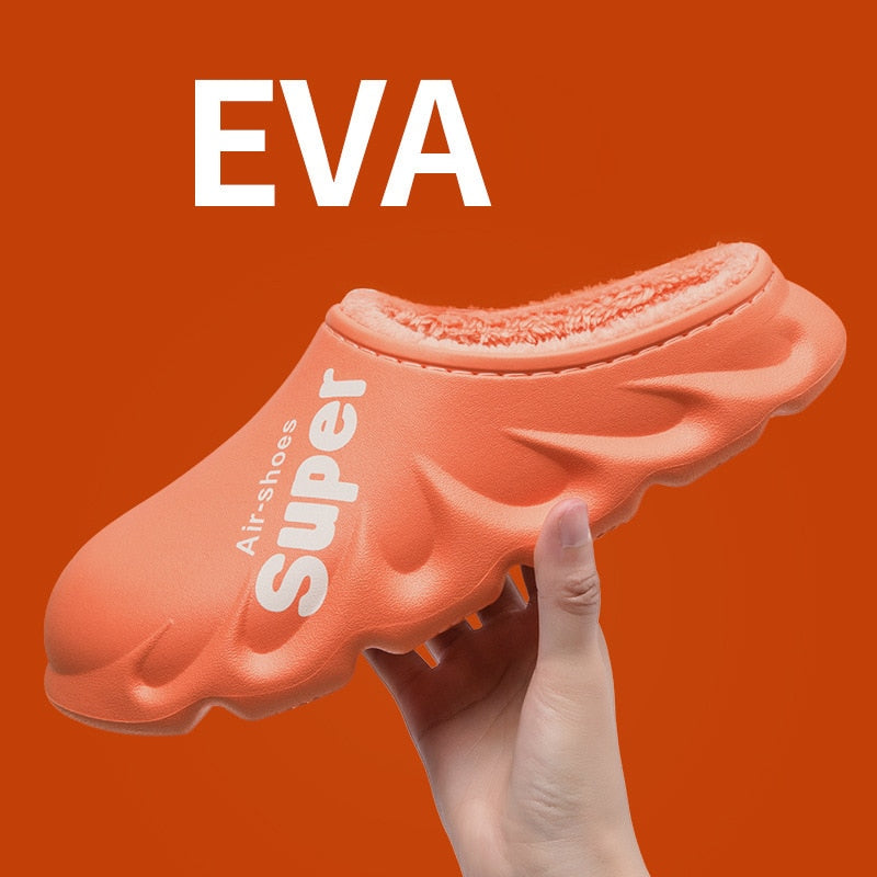 Winter Slippers Warm Men Shoes Waterproof Women Couples Non-Slip Plush Cotton Indoor Outdoor Kids Home Autumn Children