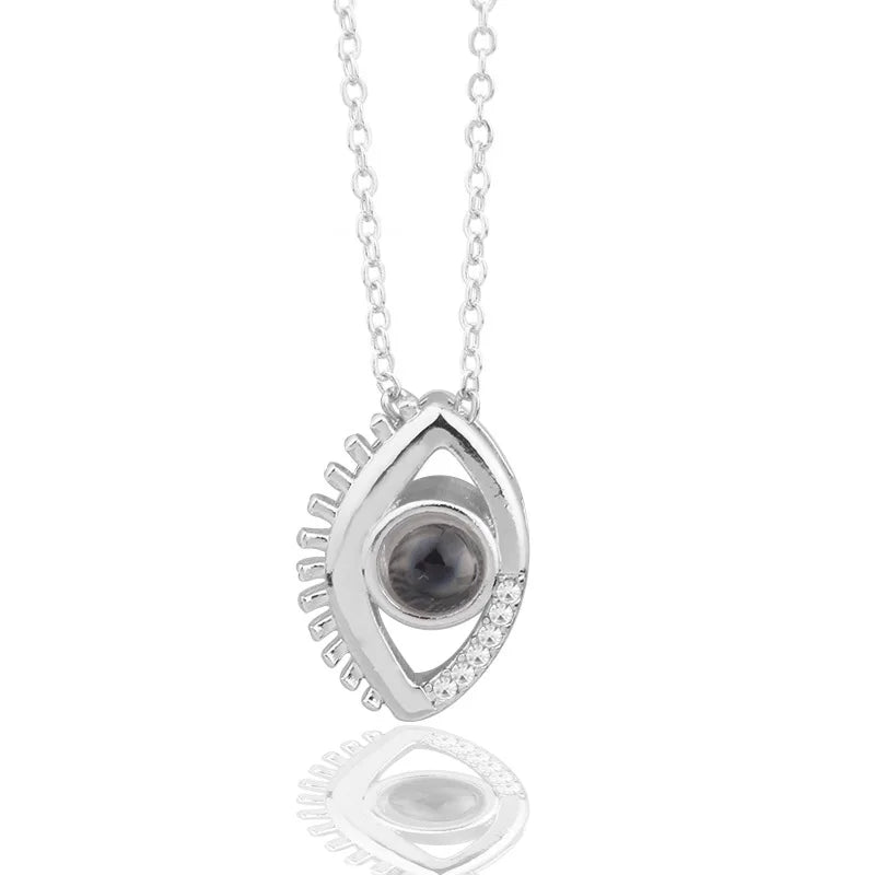 Projection Necklace, I Love You in 100 Languages, Zircon Heart Pendant Gift