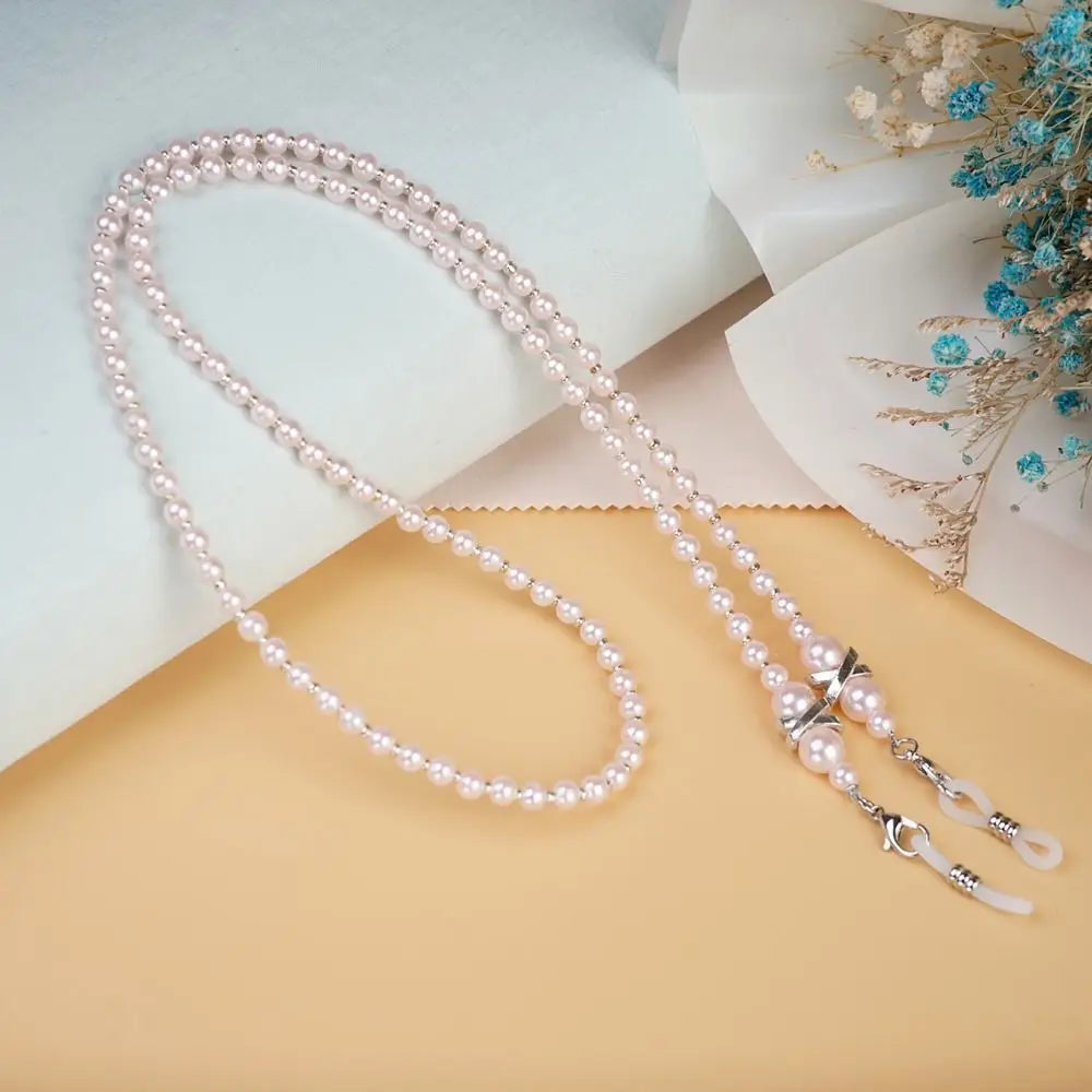 Pearl and Shell Beaded Sunglasses Chain Lanyard