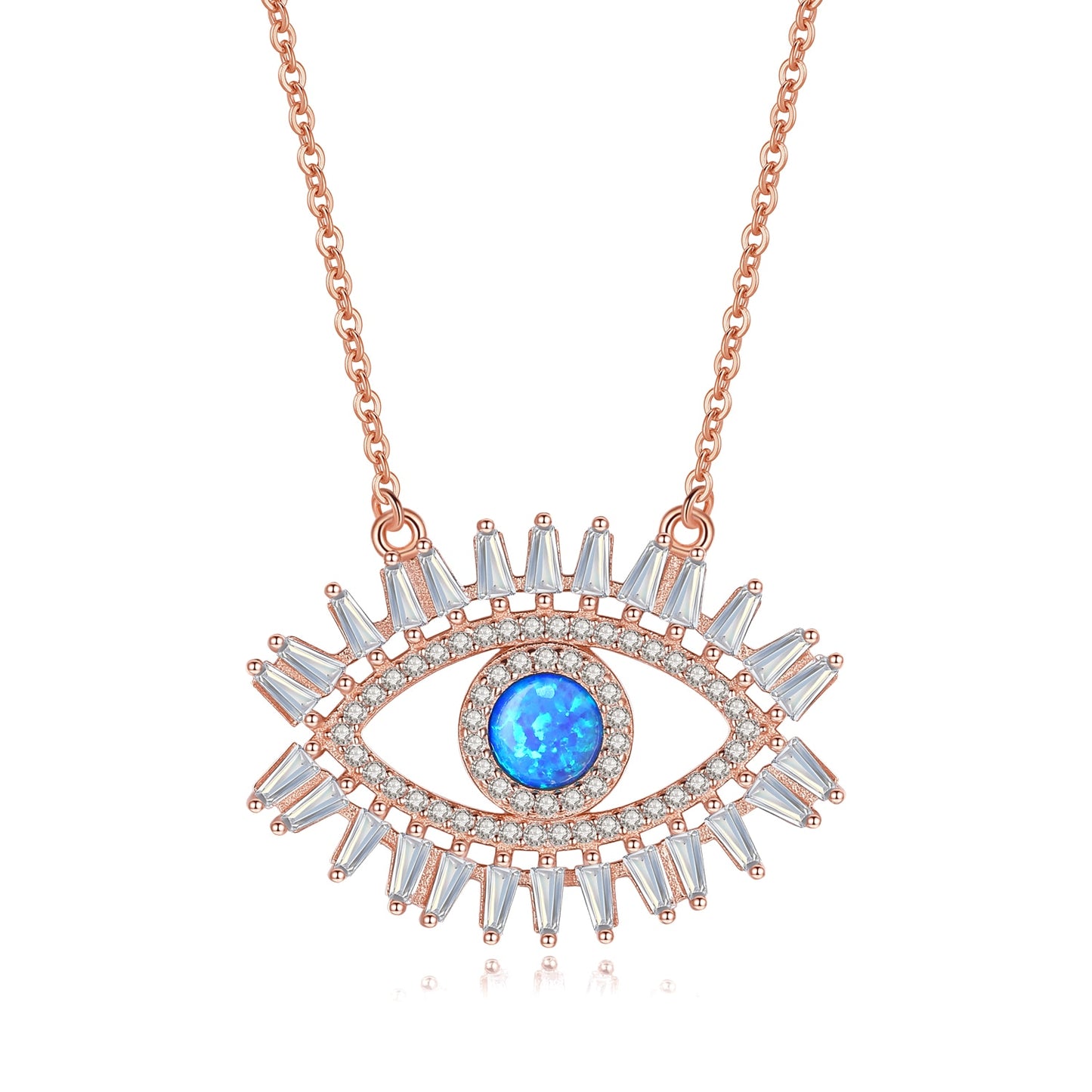 KALETINE 925 Sterling Silver Evil Eye Necklaces Women Gift Crystal CZ Lucky Turkish Blue Eye CZ Necklace Fine Turkey Jewelry