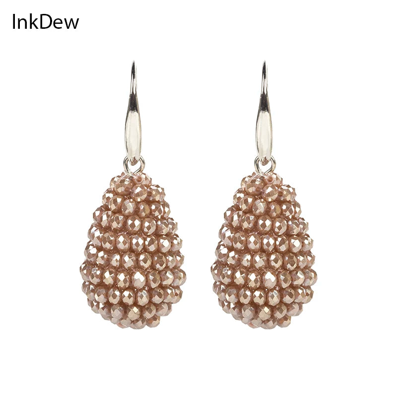 Multicolor Beaded Crystal Long Drop Earrings Jewelry