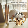 Stainless Steel Skull Mug Viking Drinking Cup Skeleton Resin Beer Stein Tankard Coffee Mug Tea Cup Halloween Gift Bar Drinkware - Charlie Dolly