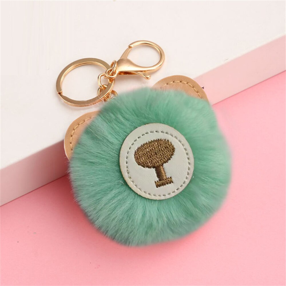 Cartoon Plush Owl Keychain With Sequin Girls Backpack Ornaments Fashion Soft Fluffy Pompom Animal Key Rings For Ladies Gifts