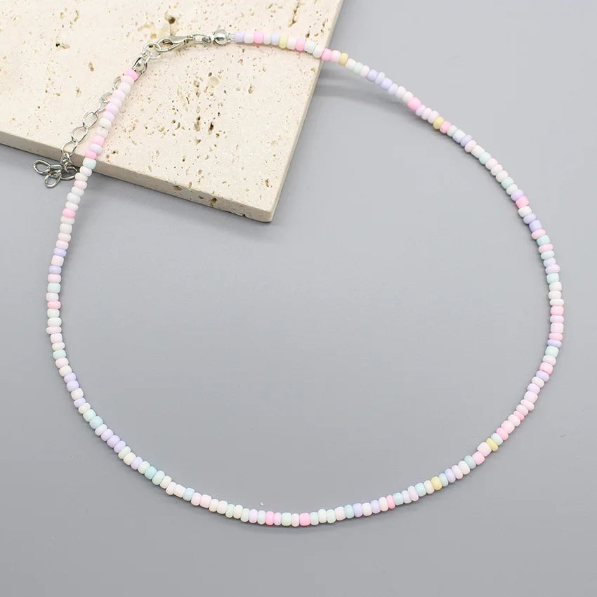 Handmade Seed Bead Colorful Boho Choker Necklace