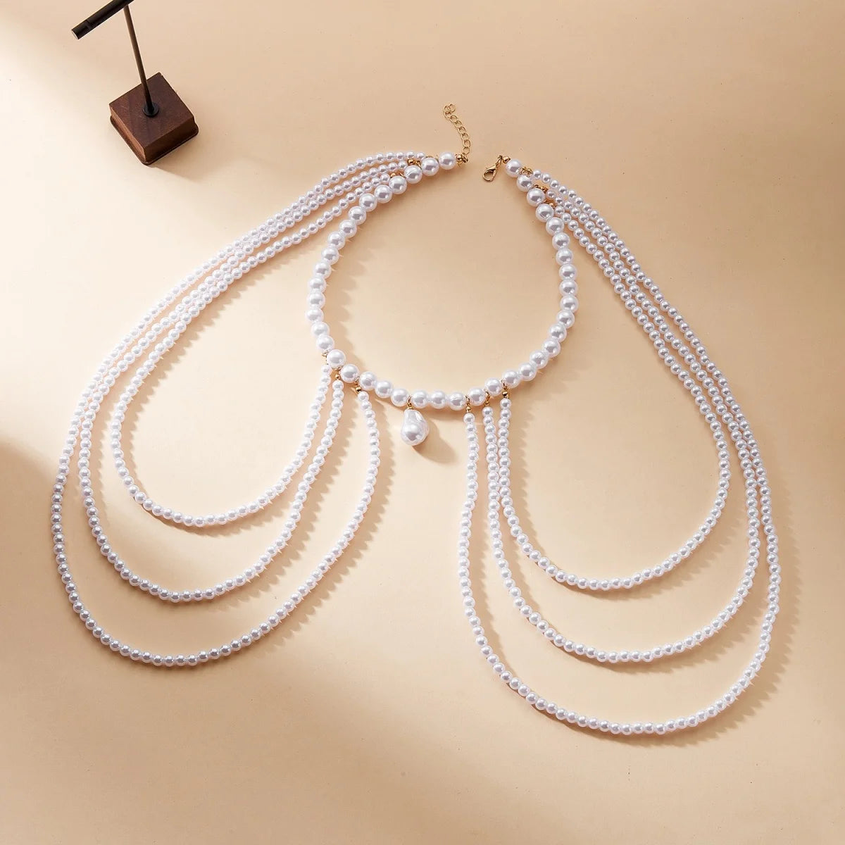 Baroque Imitation Pearl Multilayer Boho Choker and Body Chain