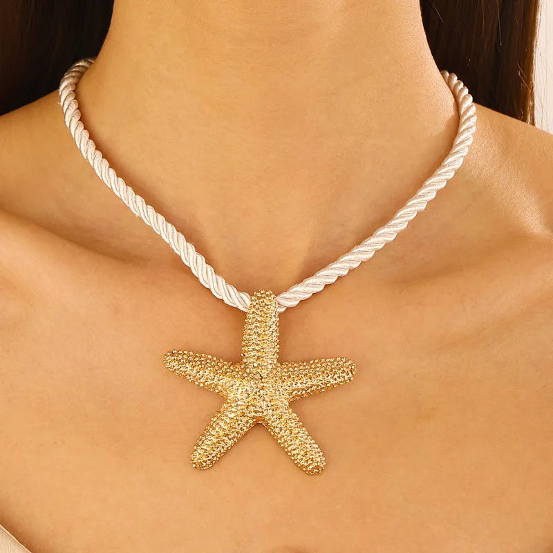 Large Gold Starfish Stud Earrings Jewelry