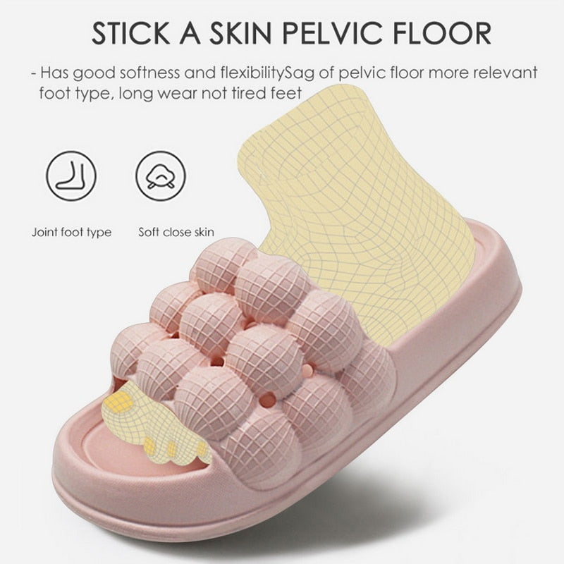 Comwarm Women Slides Platform Bathroom Slippers Summer Outdoor Bubble Mules Beach Slippers Men Shower Slippers Home Sandals