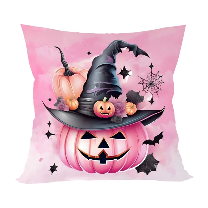 Halloween Pumpkin Ghost Pillowcase Happy Halloween Party Decorations For Home 2024 Trick or Treat Spider Bat Cat Pillow Covers - Charlie Dolly