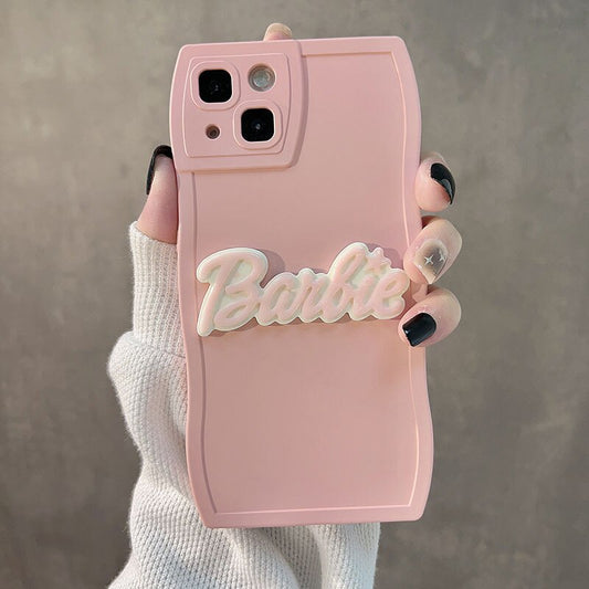 Kawaii Pink Barbie Letter Iphone 14 Mobile Phone Case Anime Cartoon Cute 11 12 13 Pro Max Fashion Frosted Soft Protective Cover - Charlie Dolly