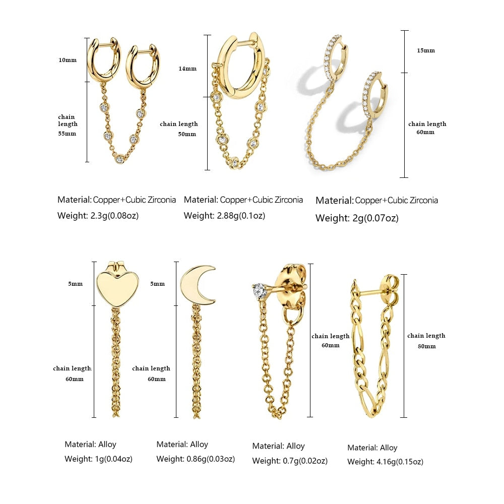 New Fashion Circle Ear Cuff Piercing Earrings for Women Men Gold plated Huggie Unisex Double Piercing Hoop Earing Female Brincos