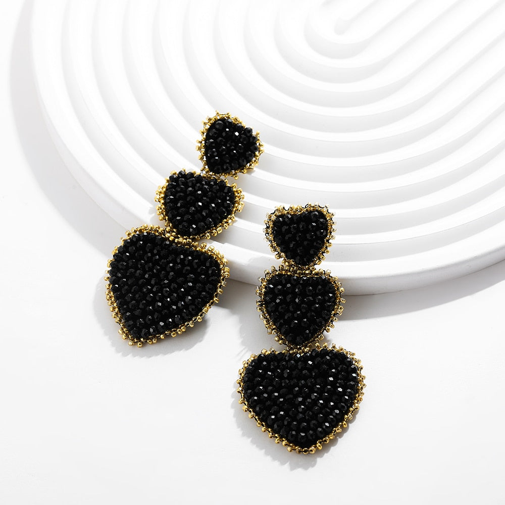 Bohemia Colorful Seed Beads evil eye Flower Drop Earrings For Women Handmade Tassel swan Statement Dangle Earrings Jewelry