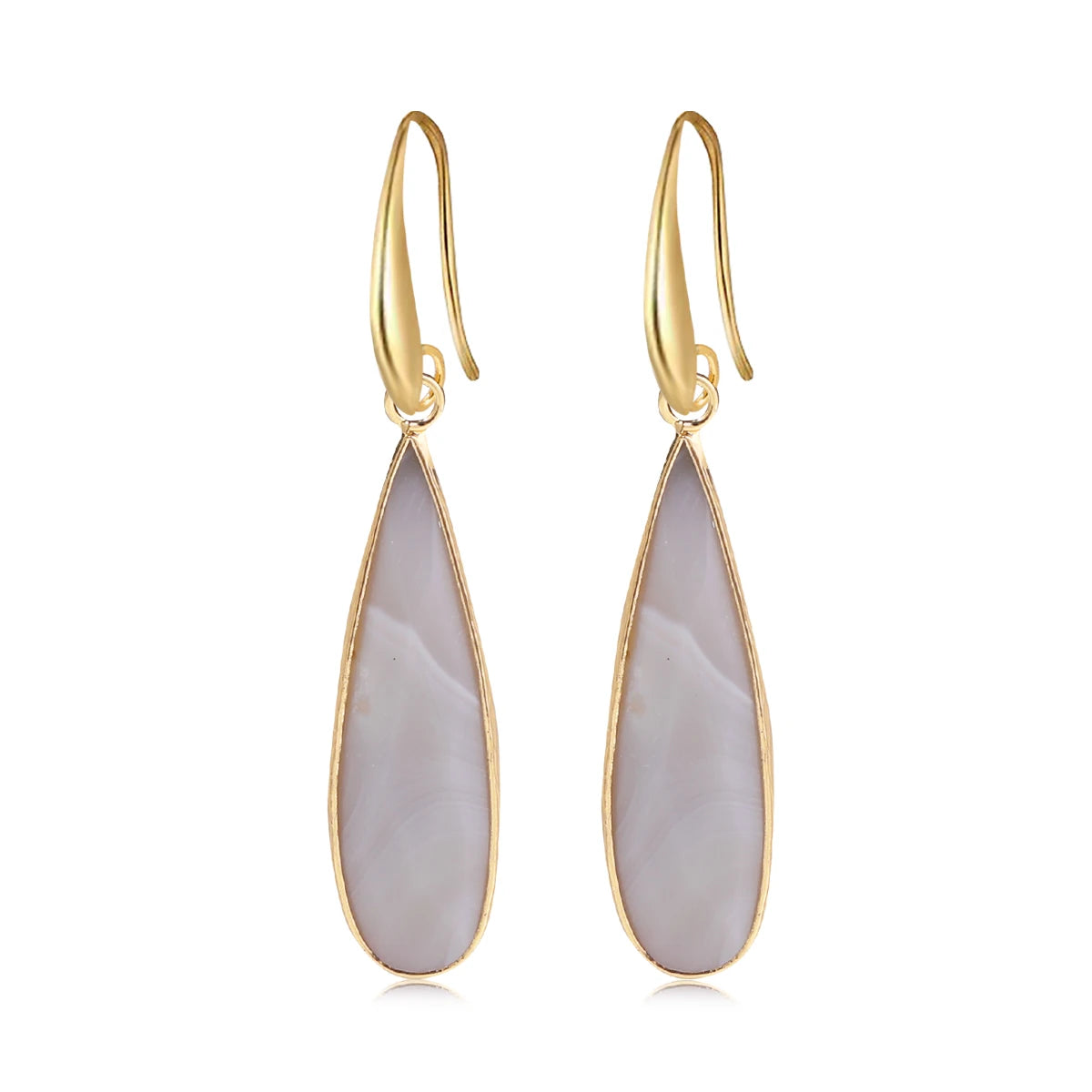 Rose Quartz Clear Quartz Teardrop Healing Earrings Jewelry