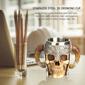 Stainless Steel Skull Mug Viking Drinking Cup Skeleton Resin Beer Stein Tankard Coffee Mug Tea Cup Halloween Gift Bar Drinkware - Charlie Dolly