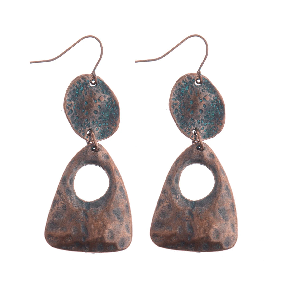أقراط متدلية مصنوعة من سبائك البرونز العتيق للنساء أقراط Jhumka الهندية ذات سلسلة طويلة بوهو تريبل