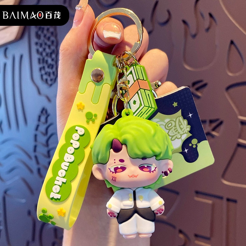 Fashion Beast Era Series Keychain Cartoon Anime Little Fox Characters Keyring Boyfriends Cute Doll Key Chain Bag Pendant