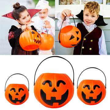 Halloween Pumpkin Bucket for Candy Snack Gift Holder Portable Boxes Kids Trick or Treat Packaging Halloween Decoration 2024 - Charlie Dolly
