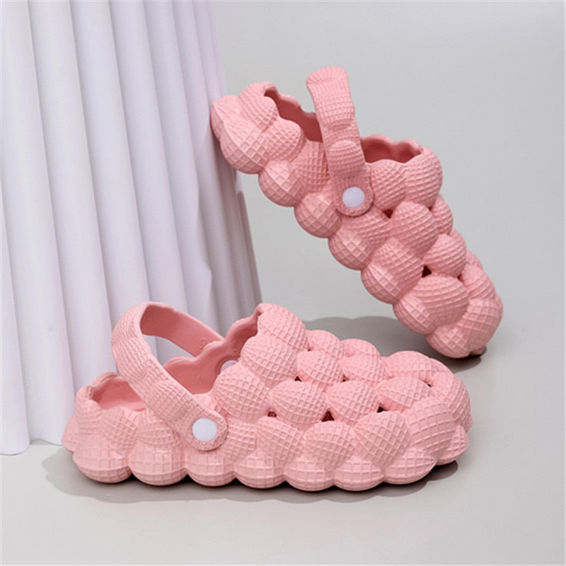 Comwarm Women Clogs Slippers Cute Bubble Ball Sandals Summer Indoor Massage EVA Slides Outdoor Closed Toe Anti-Slip Fashion Shoe