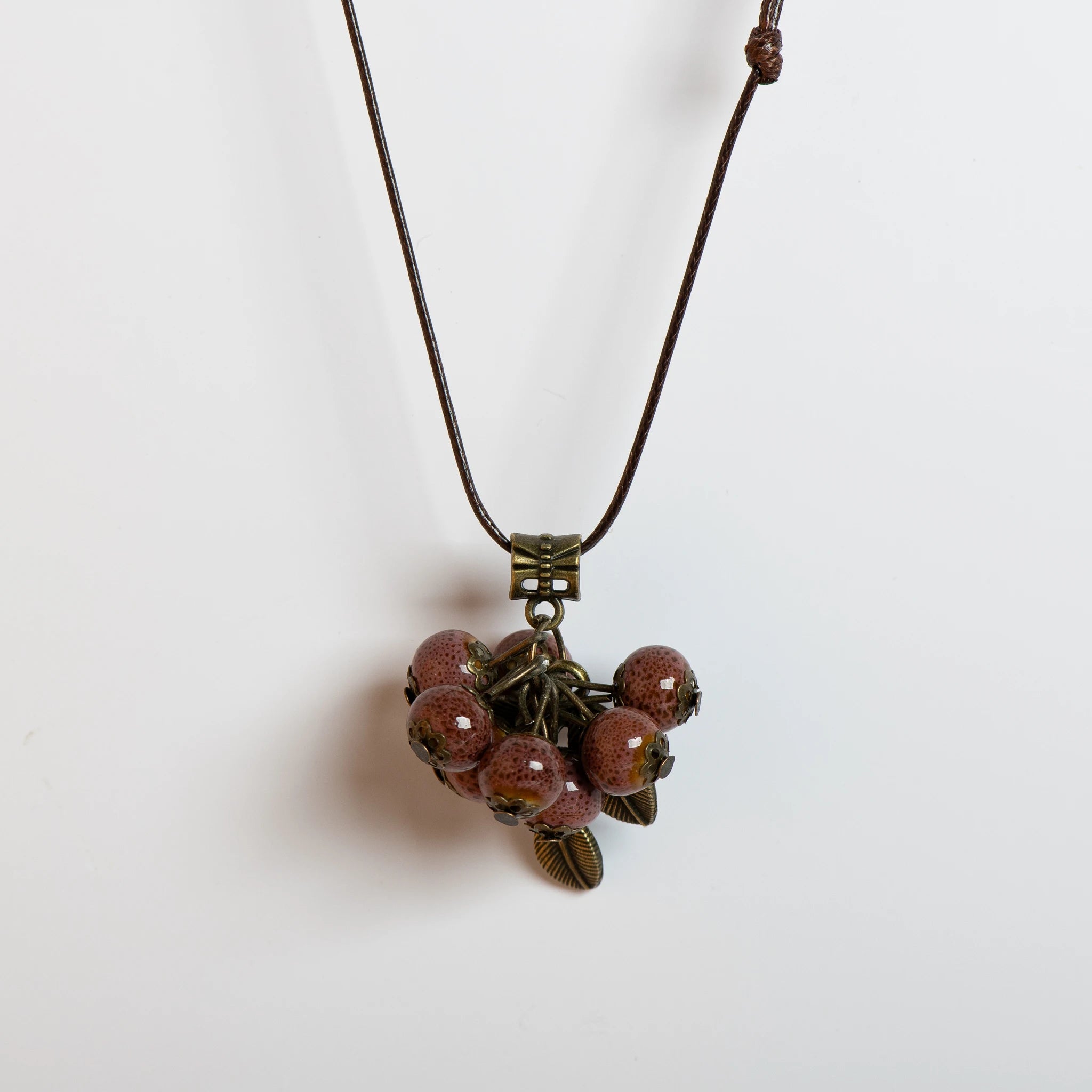 Handmade Ceramic Bead Adjustable Long Necklace Jewelry