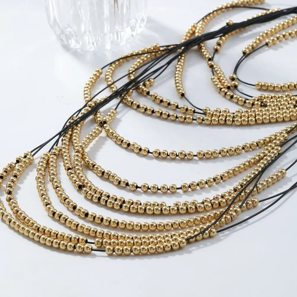 Pearl Waterfall Layered Tassel Necklace Jewelry