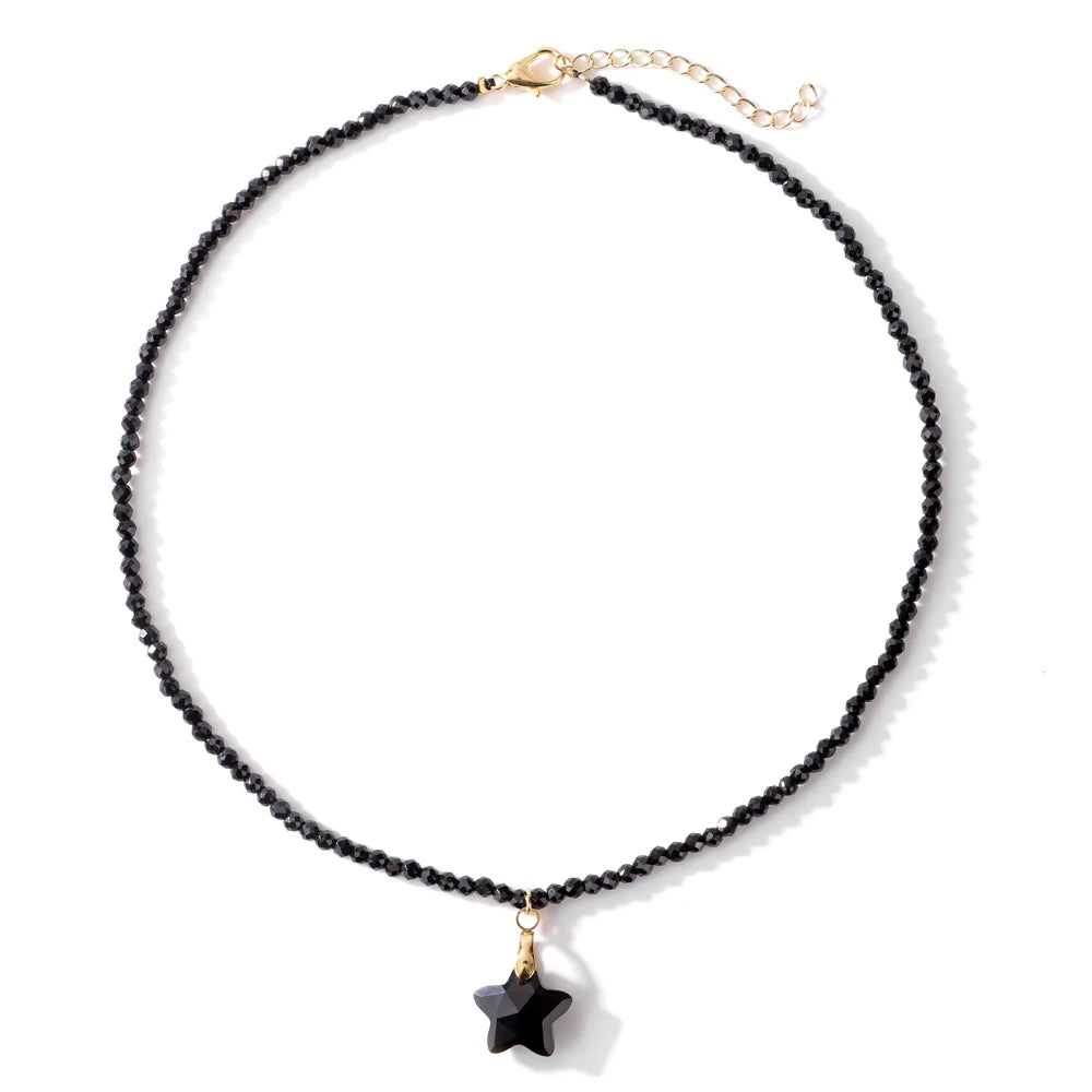 Fashion Boho Beads Necklace Star Shape Natural Stone lapis lazuli Tiger Eye Quartz Beaded Choker for Women Men Jewelry Gift - Charlie Dolly
