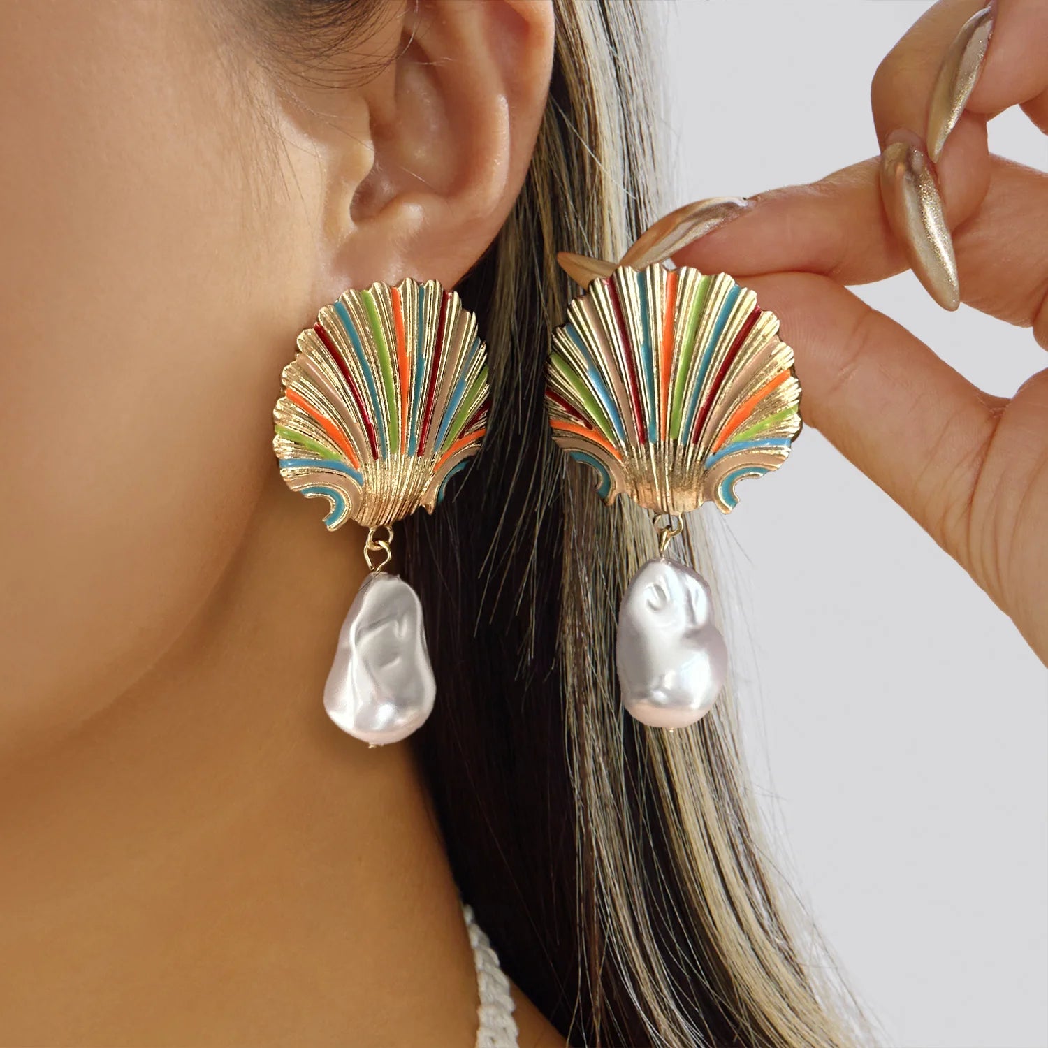 Ceramic Fish Starfish Coral Ocean Earrings Jewelry