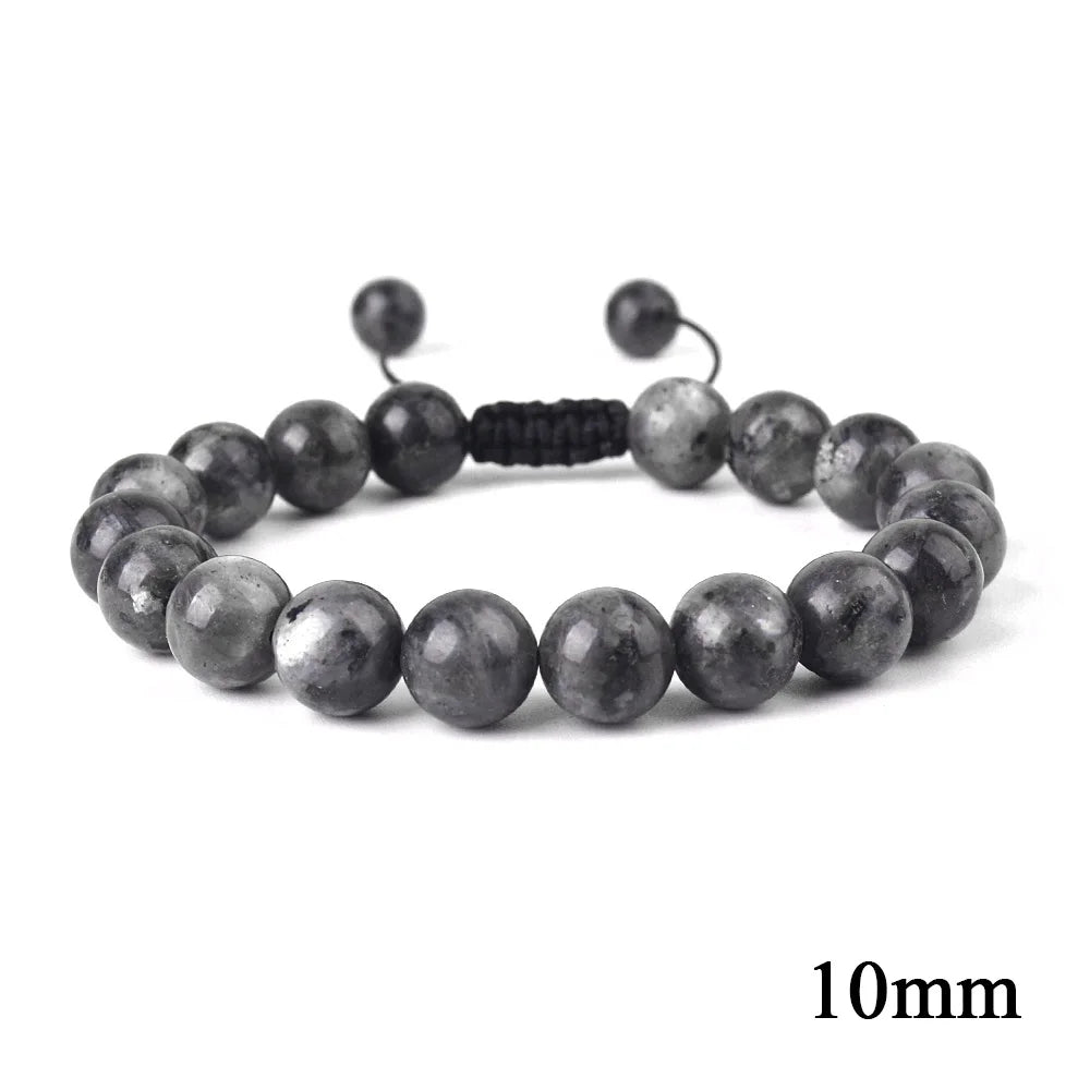 Natural Stone Beaded Bracelet — Tiger Eye, Agate & Lava
