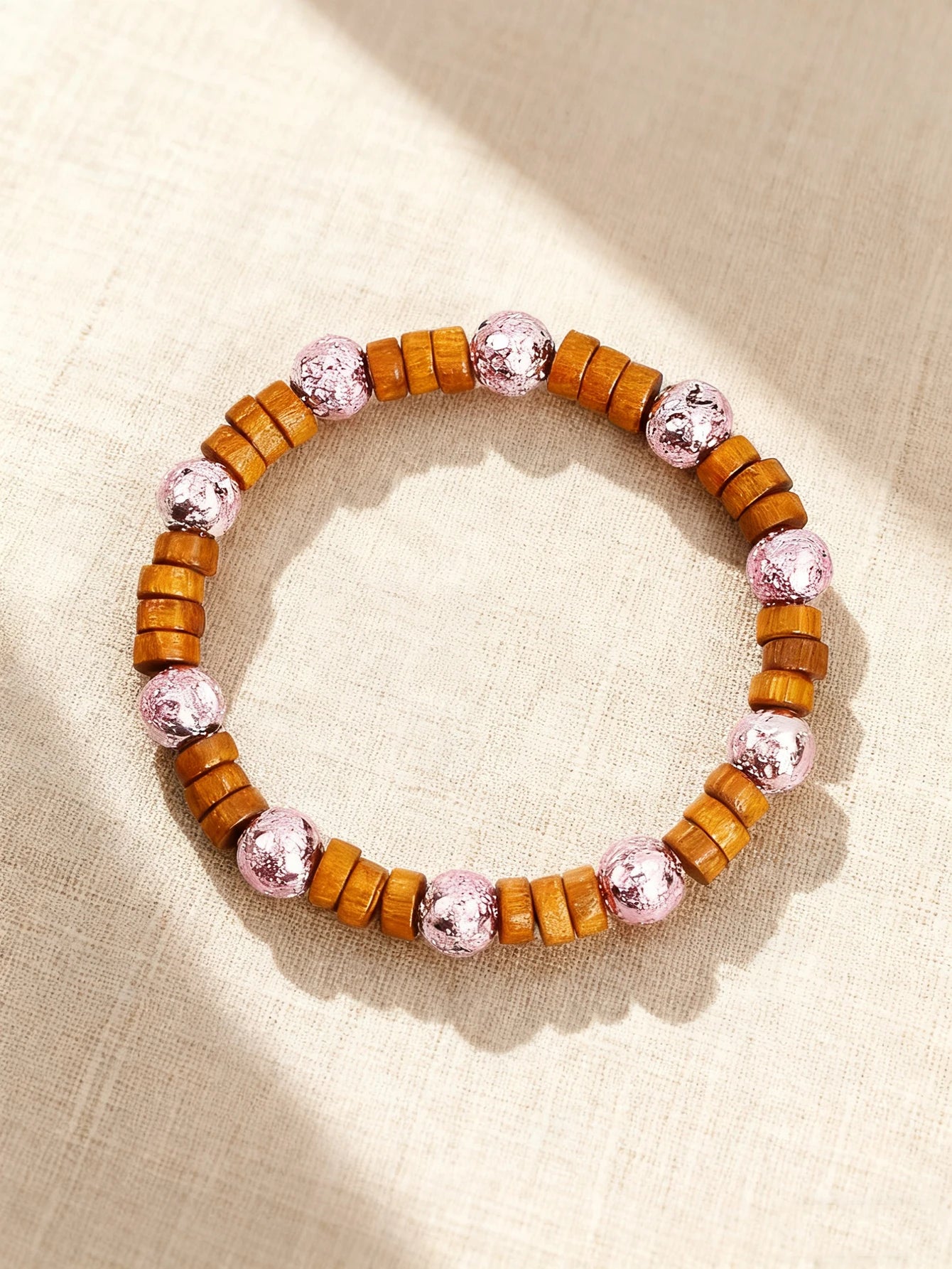 Natural Stone & Wood Bead Boho Protection Bracelet, Handmade Grounding Talisman
