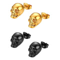 2023 Halloween Skull Stud Earrings for Men Women Punk Hip-hop Creative Metal Skeleton Mini Earrings Accessories Wholesale - Charlie Dolly