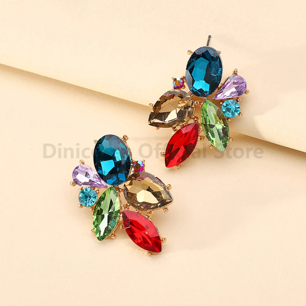 Shiny Glass Fairy Stud Earrings Jewelry