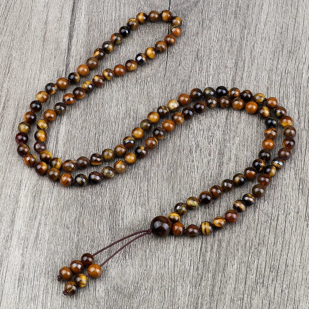 Tiger Eye Knotted 108 Mala Necklace Jewelry
