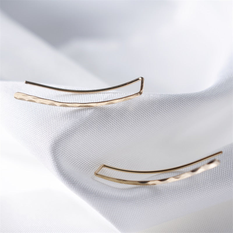 925 Silver Grillz Piercing Earrings Jewelry Ear Cuff Charm Handmade Hammered Gold Filled Brincos Earrings For Women Oorbellen