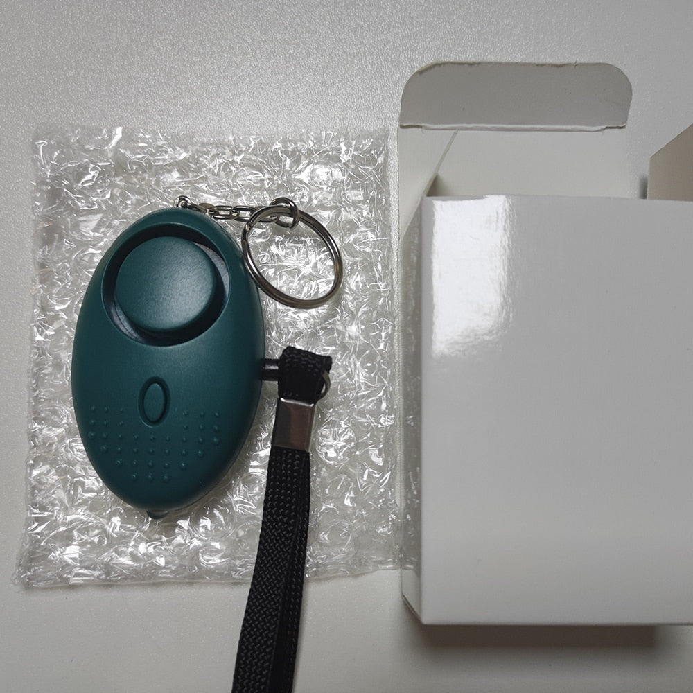 Portable Self Defense 130dB Anti Aggression Personal Security Alarm Keychain LED Lights Emergency Safety For Women
