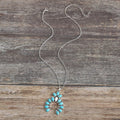 Western Turquoise Cluster Broach Necklace White Turquoise Squash Blossom Necklace Jewelry for Western Wear Boho Rodeo Accessorie - Charlie Dolly