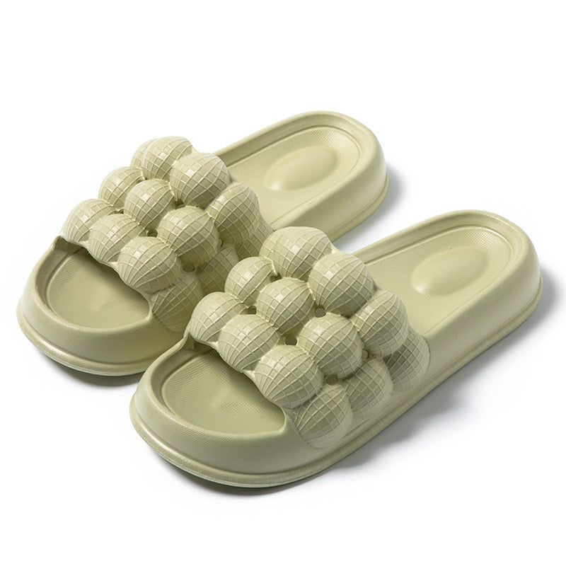 Comwarm Women Slides Platform Bathroom Slippers Summer Outdoor Bubble Mules Beach Slippers Men Shower Slippers Home Sandals