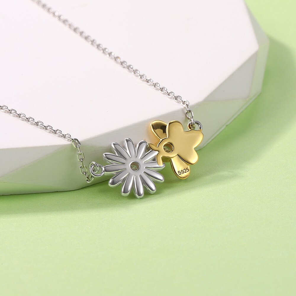 925-Sterling-Silver Cute Honey Bee Sunflower Pendant Necklace Jewelry Mother’s Day Birthday Gift for Women Girlfriend Daughter