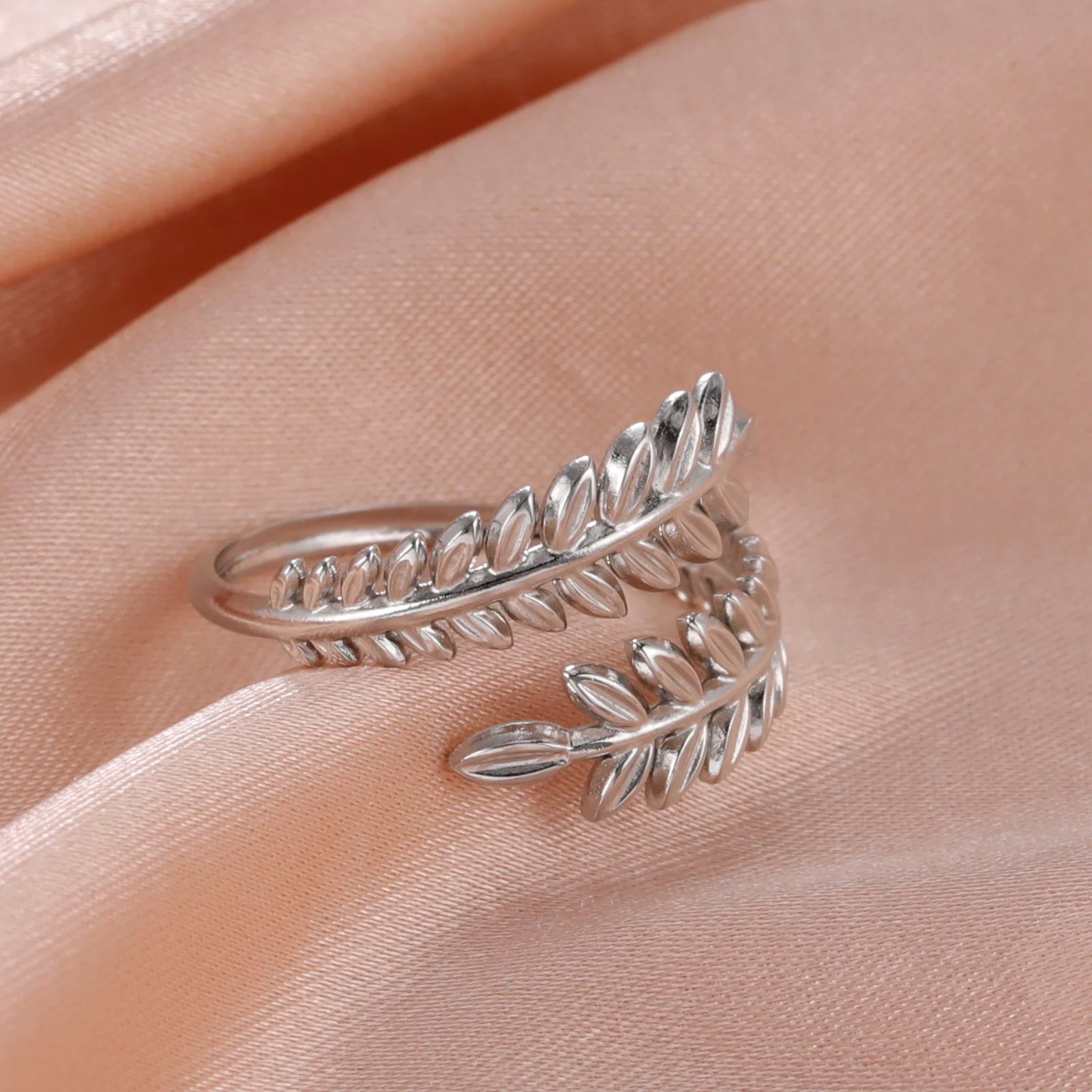Wheat Ear Leaf Open Stacking Ring Jewelry